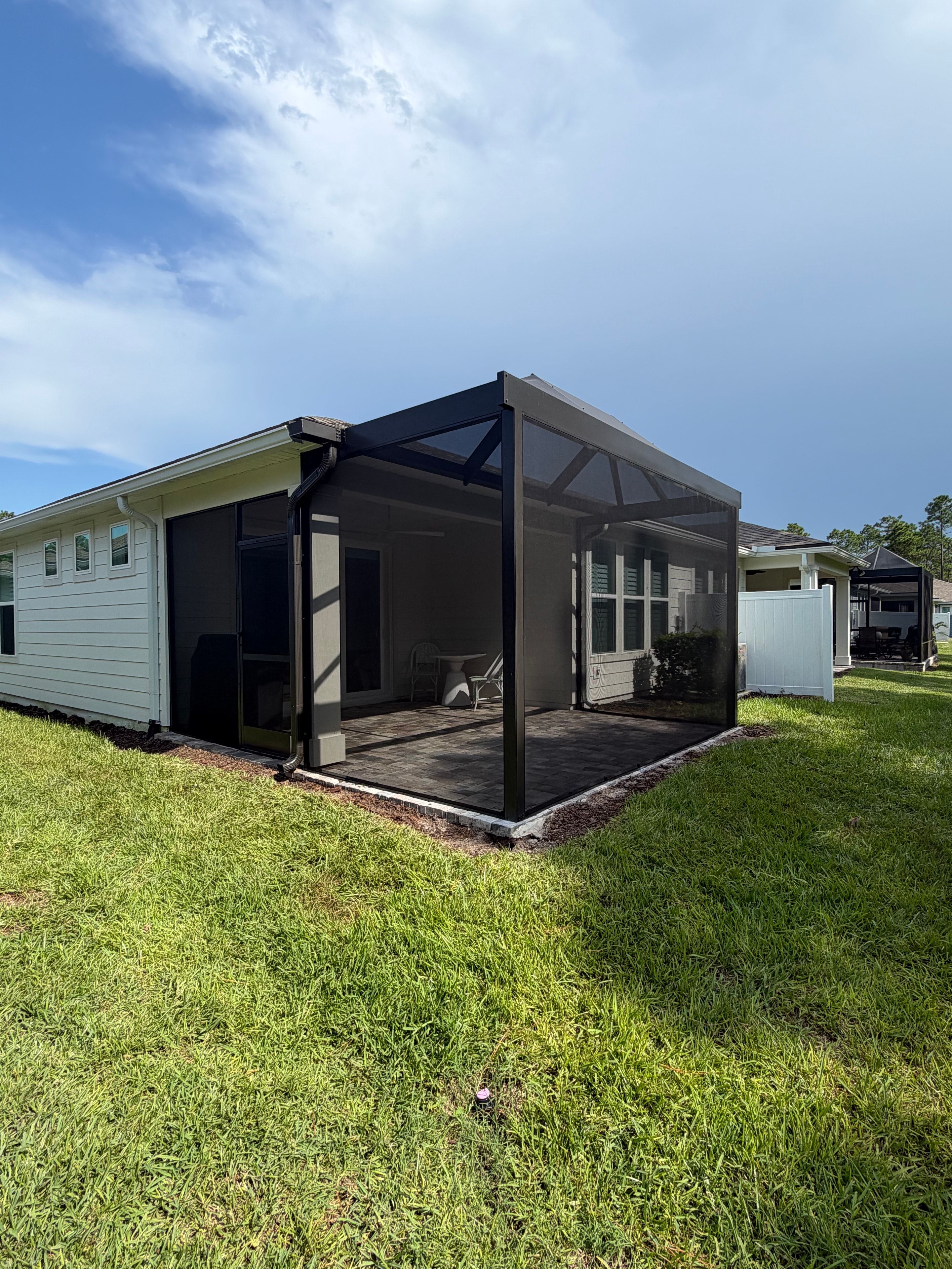 Finished screened lanai enclosure